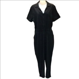 Smash + Tess the KIMI Overalls Zipper Short Sleeves Black Womens Size Small EUC